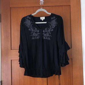 Haute Hippie Long Sleeve Tie Bottom Top